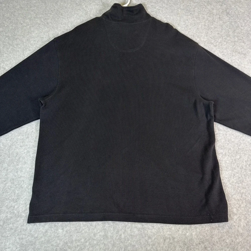 IZOD Mens XXL Black 1/4 Zip Pullover Ribbed Cotton Mock Neck Sweater 2XL NWT New